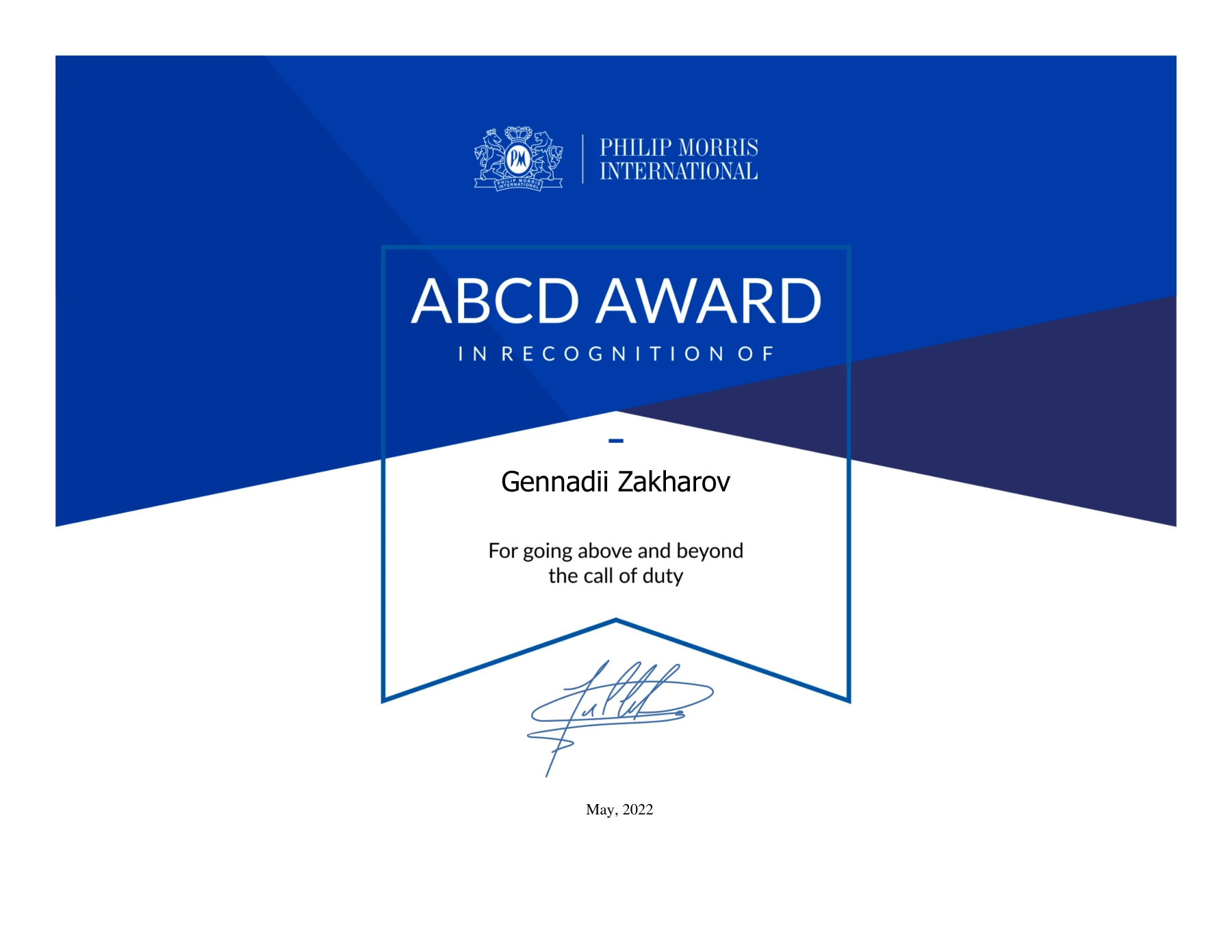 Полная версия письма: ABCD Award